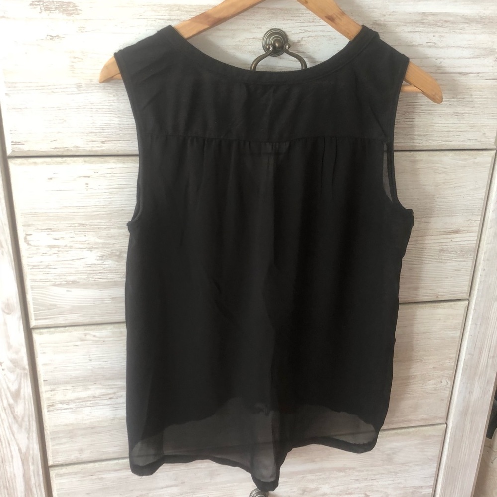 Sheer back black top Size S